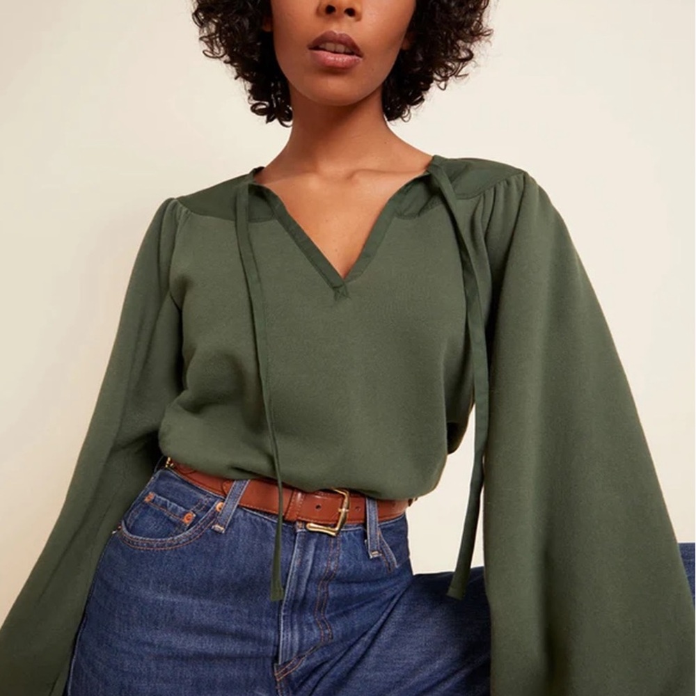 Nation LTD Olla Sweatshirt Blouse in Yosemite Green